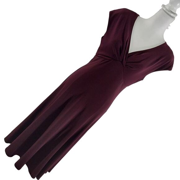 JONES WEAR DRESS! BURGUNDY RED DRAPEY, FLOWING CRISS-CROSS BODICE DRESS! SZ 12 - Picture 1 of 11